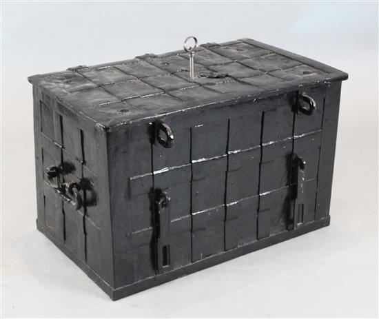 A 17th century German Armada chest, W.2ft 7.5in. D.1ft 11in. H.1ft 8in.